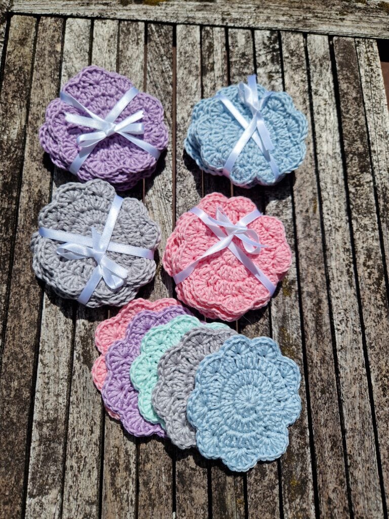 Lot de 5 cotons démaquillants lavables (5 couleurs)
