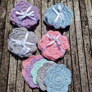 Lot de 5 cotons démaquillants lavables (5 couleurs)
