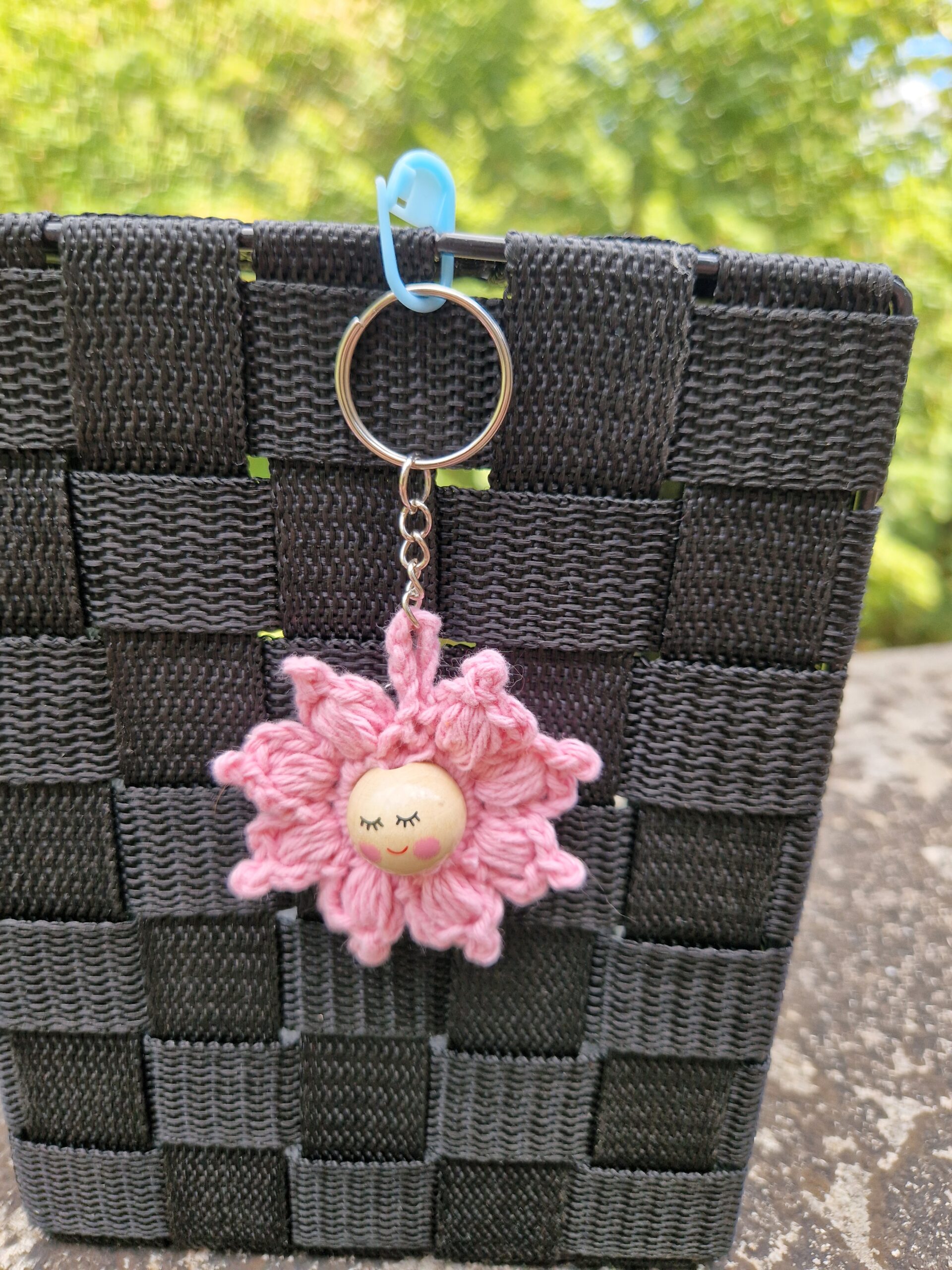 Porte-clé fleur rose – Image 2